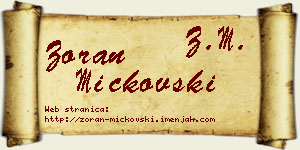 Zoran Mickovski vizit kartica